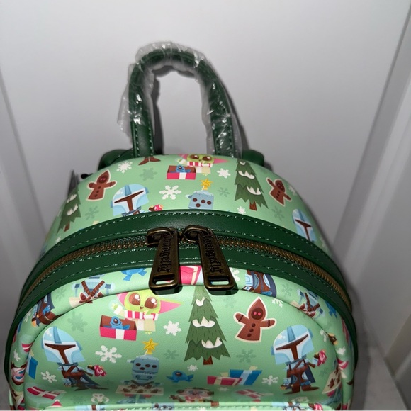 Loungefly Star Wars The Mandalorian Chibi Holidays Backpack - Picture 5 of 6